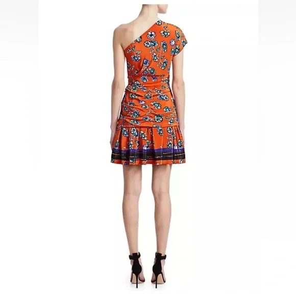 derek lam 10 crosby one shoulder dress Derek Lam Finley One Shoulder Midi Dress - orange